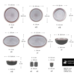 Karaca Earth Collection Mercure 59-Teiliges 12-Personen Geschirrset Multıfarben Online