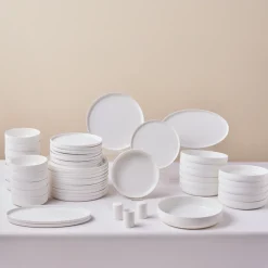 Karaca Earth Collection Matte Glaze 55-teiliges 12-Personen Geschirrset Weıß01 Clearance