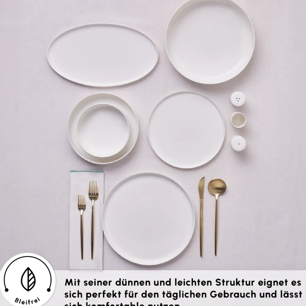 Karaca Earth Collection Matte Glaze 55-teiliges 12-Personen Geschirrset Weıß01 Clearance