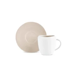 Karaca Earth Collection New Cupid Reactive Glaze Espresso Türkischer Kaffeetassen-Set, 90 ml, Für 1 Person, Beige-Weiß BEIGE WEISS Sale