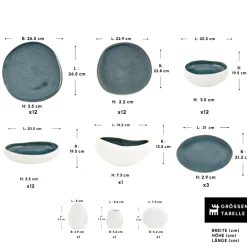 Karaca Earth Collection New Galactic Oscar Reactive Glaze 55-teiliges Tafelset für 12 Personen, Multi Multıcolor Online