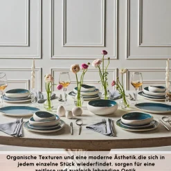 Karaca Earth Collection New Galactic Oscar Reactive Glaze 55-teiliges Tafelset für 12 Personen, Multi Multıcolor Online