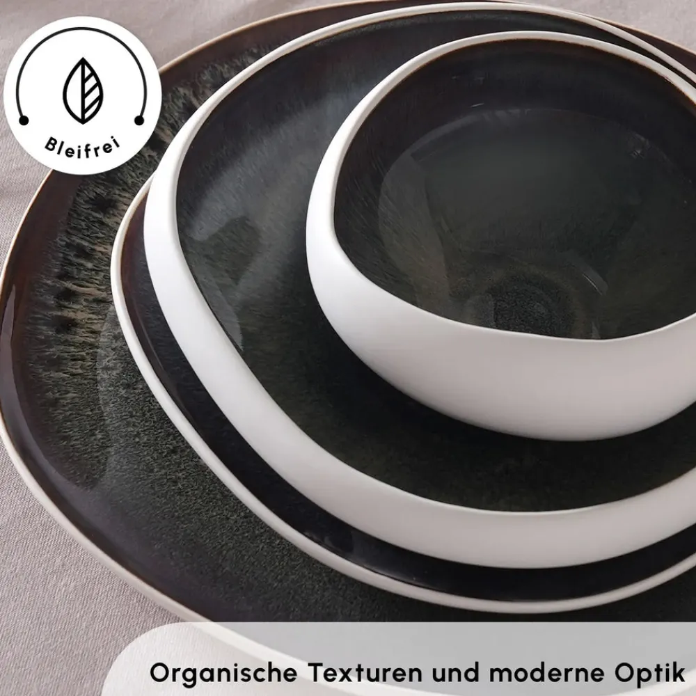 Karaca Earth Collection New Galactic Weiß 59-Teiliges 12-Personen Geschirrset Weıß01