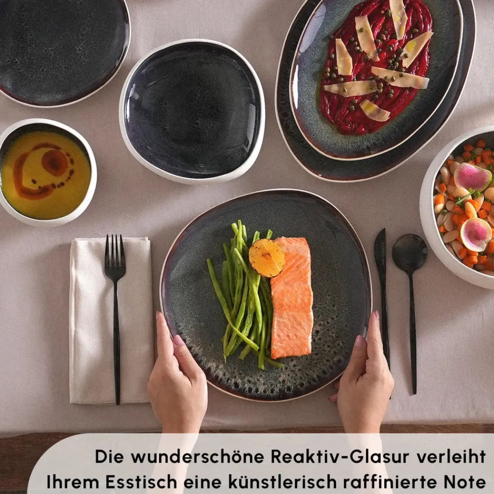 Karaca Earth Collection New Galactic Weiß 59-Teiliges 12-Personen Geschirrset Weıß01