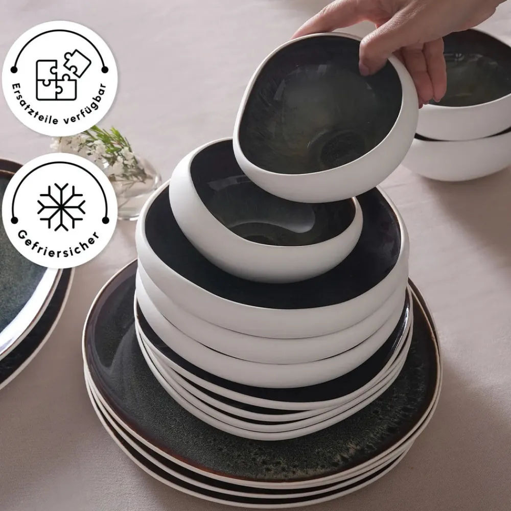 Karaca Earth Collection New Galactic Weiß 59-Teiliges 12-Personen Geschirrset Weıß01