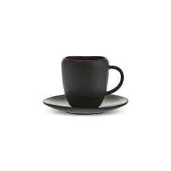 Karaca Earth Collection New Galactic, 2-teiliges Kaffeetassen-Set für 1 Personen, 100ML, Schwarz New
