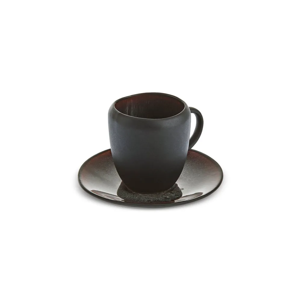 Karaca Earth Collection New Galactic, 2-teiliges Kaffeetassen-Set für 1 Personen, 100ML, Schwarz New