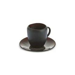 Karaca Earth Collection New Galactic 2-teiliges Espresso- und Türkischer-Kaffee-Set mit Reaktivglasur, 100 ml, Für eine Person, Schwarz EINZELPERSON Outlet