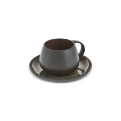 Karaca Earth Collection New Galactic 2-teiliges Teeset mit Reaktivglasur, 300 ml, Schwarz EINZELPERSON Hot