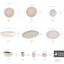 Karaca Earth Collection New Cupid 59-Teiliges 12-Personen Geschirrset Creme01