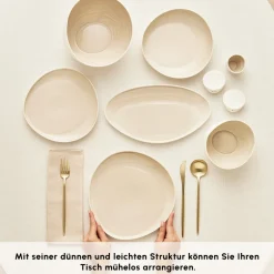 Karaca Earth Collection Rise 55-teiliges Tafelservice für 12 Personen, Cream Online