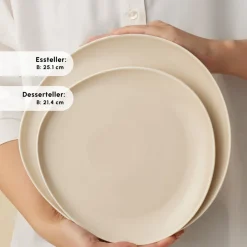 Karaca Earth Collection Rise 55-teiliges Tafelservice für 12 Personen, Cream Online