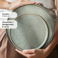 Karaca Earth Collection Skal 55-teiliges Tafelservice für 12 Personen Grau02 Online