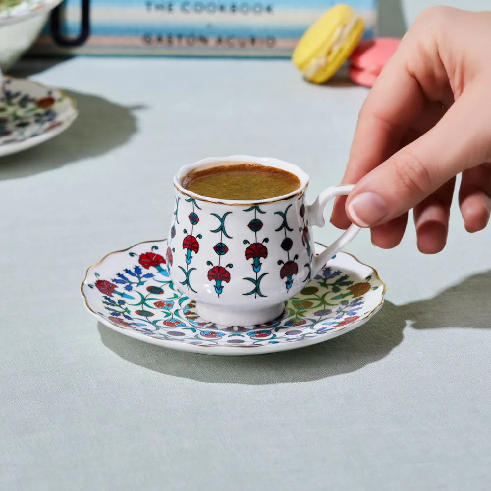 Karaca Ebruli 90 ml 6-teiliges Kaffeetassenset, Mehrfarbig Multıfarben Sale