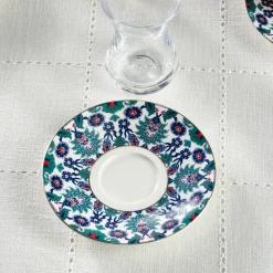 Karaca Edirne 12-teiliges Bone-China Türkisches Teeset für 6 Personen, 130 ml, Mehrfarbig Best