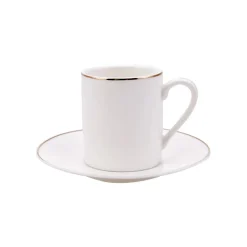 Karaca Elda 12 teiliges Kaffeetassen Set für 6 Personen Weıß01 Sale