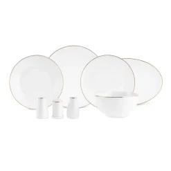 Karaca Elegance Bone Esbelto 53-teiliges Tafelservice für 12 Personen – Gold Clearance