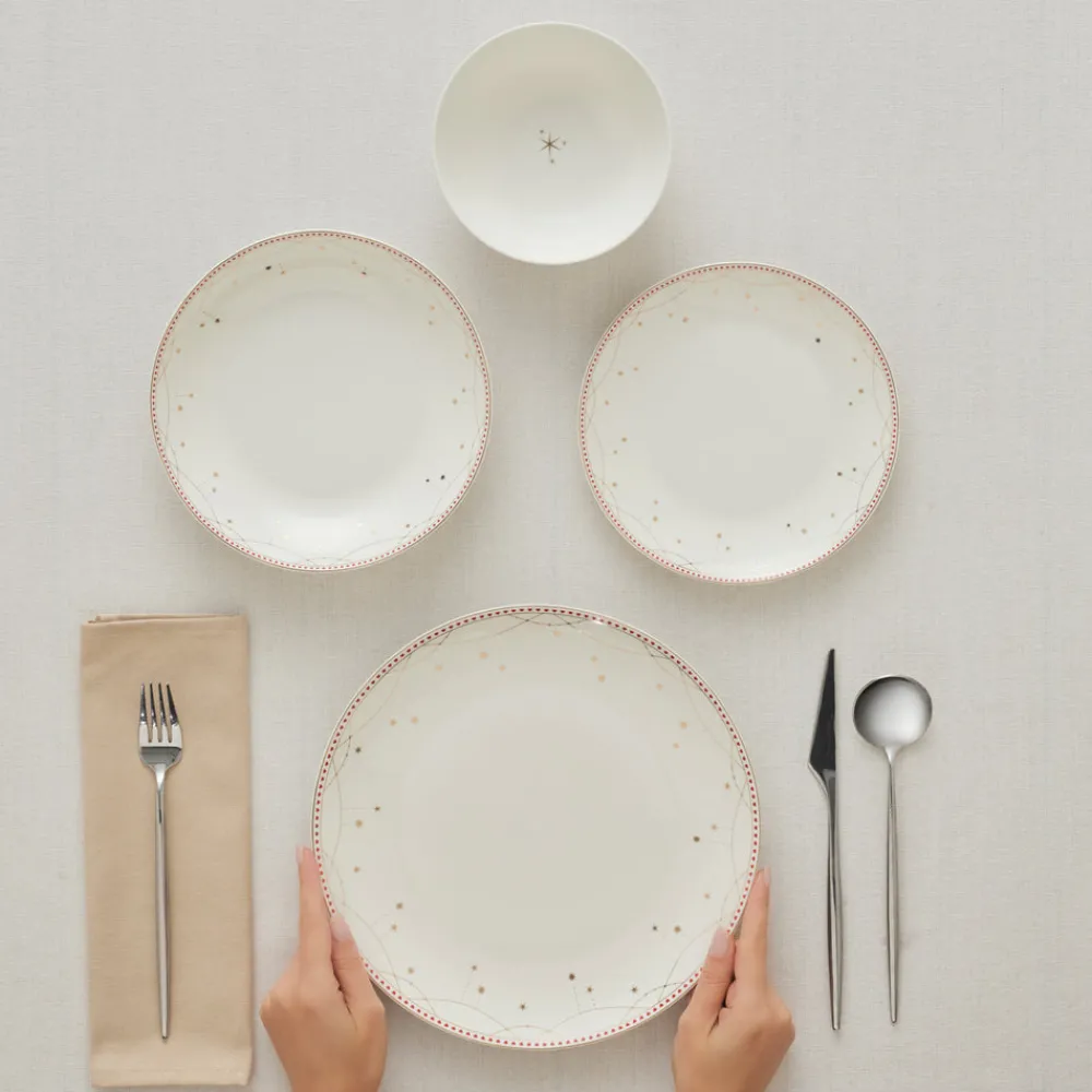 Karaca Elegance Bone Festival 24-teiliges Tafelservice für 6 Personen Discount
