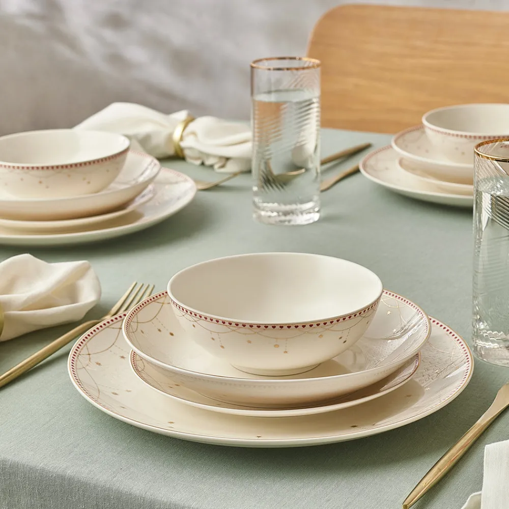 Karaca Elegance Bone Festival 24-teiliges Tafelservice für 6 Personen Discount