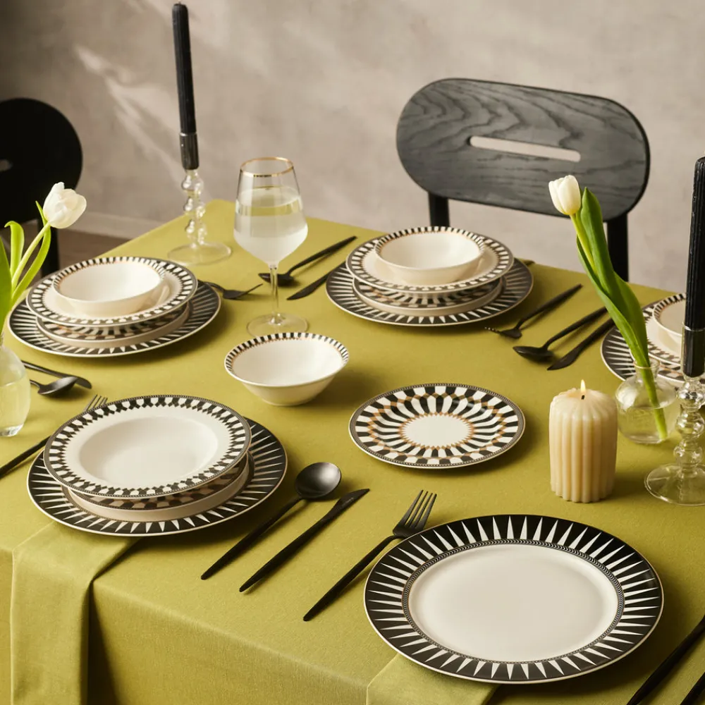 Karaca Elegance Bone Helsinki 24-teiliges Tafelservice für 6 Personen Hot