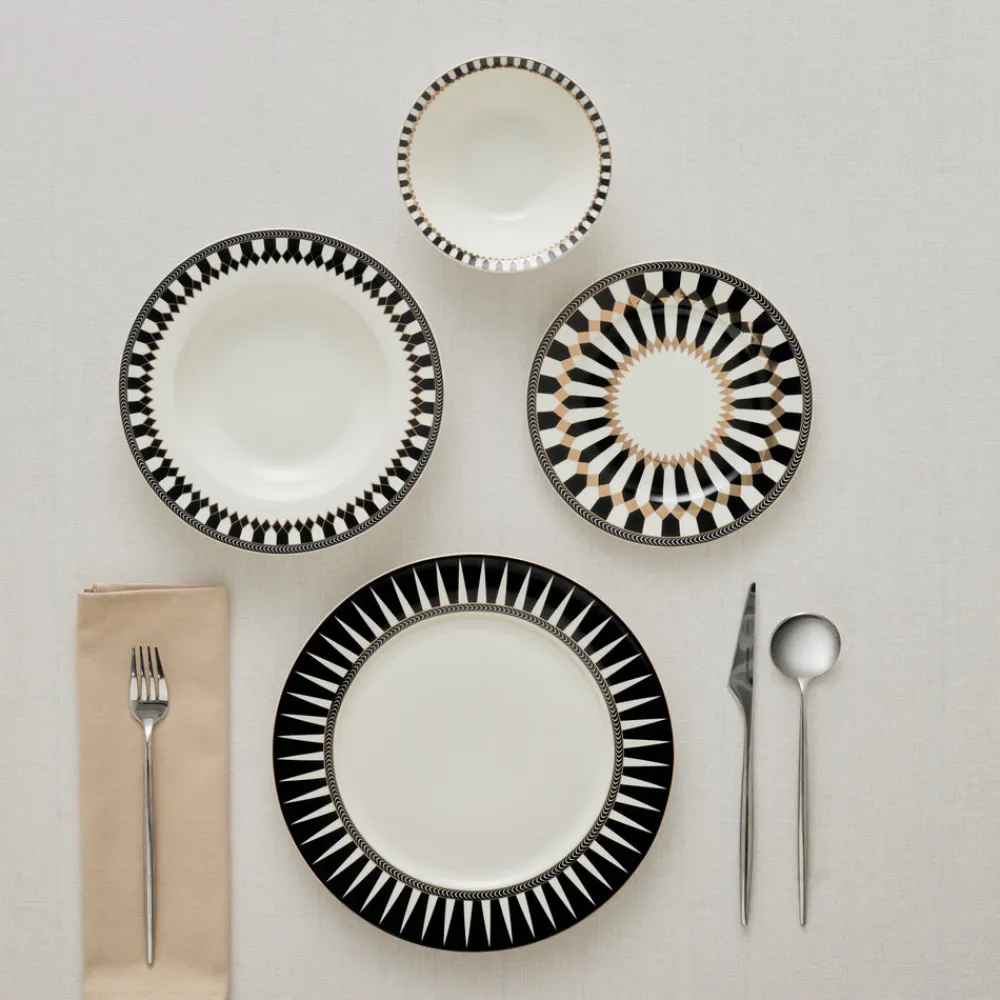 Karaca Elegance Bone Helsinki 24-teiliges Tafelservice für 6 Personen Hot