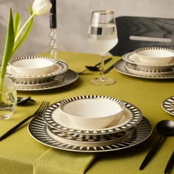 Karaca Elegance Bone Helsinki 24-teiliges Tafelservice für 6 Personen Hot