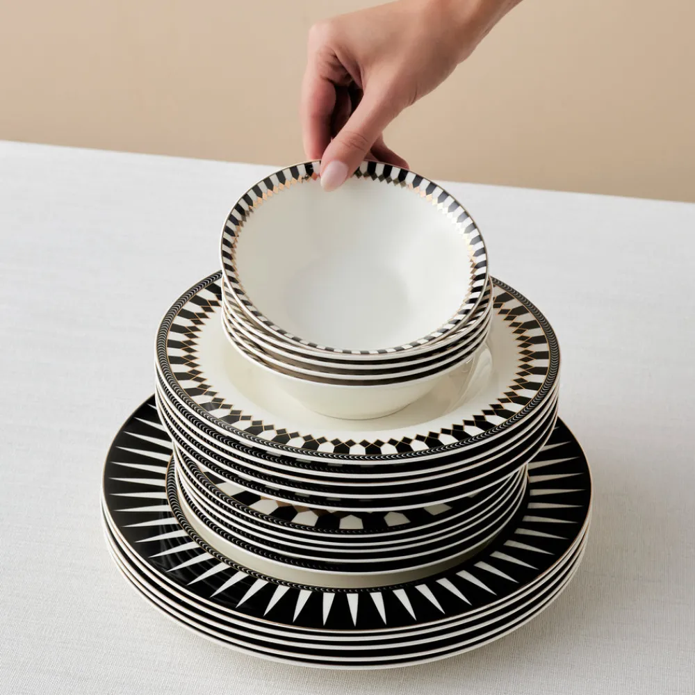 Karaca Elegance Bone Helsinki 24-teiliges Tafelservice für 6 Personen Hot