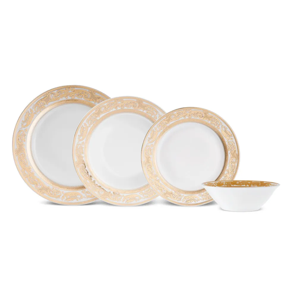 Karaca Elegance Bone Isola 24-Teiliges Tafelservice Für 6 Personen, Mehrfarbig Hot