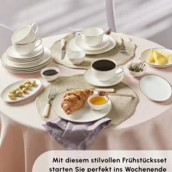 Karaca Elegance Bone Marcelo 26-Teiliges 6-Personen Frühstücksset Gold Best