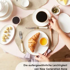 Karaca Elegance Bone Marcelo 26-Teiliges 6-Personen Frühstücksset Gold Best