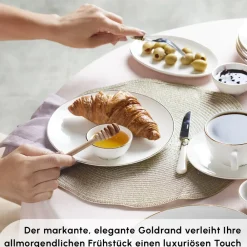 Karaca Elegance Bone Marcelo 26-Teiliges 6-Personen Frühstücksset Gold Best
