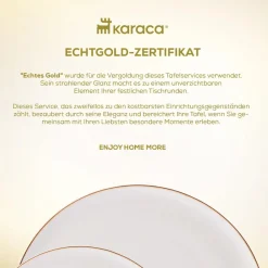 Karaca Elegance Bone Marcelo 26-Teiliges 6-Personen Frühstücksset Gold Best