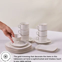 Karaca Elegance Bone Padoca 26-Teiliges 6-Personen Frühstücksset Gold