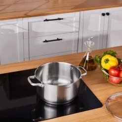 Karaca Elite Edelstahl-Induktions-Kochtopf mit Deckel, 24 cm, Silber Clearance