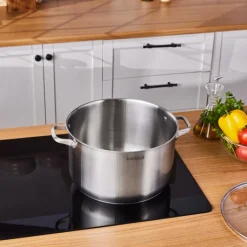 Karaca Elite Edelstahl-Induktions-Kochtopf mit Deckel, 30 cm, Silber Clearance