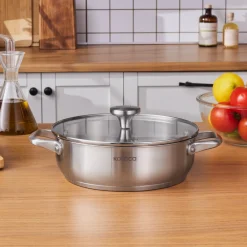 Karaca Elite Edelstahl-Kasserolle Flach 24 cm 3 L Sale