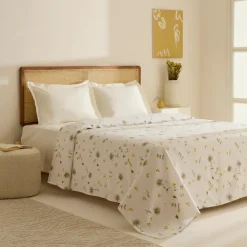 Karaca Emma Piquédecke aus 100 % Baumwolle, 200 × 220 cm, Gelb Clearance