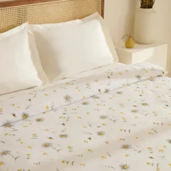 Karaca Emma Piquédecke aus 100 % Baumwolle, 200 × 220 cm, Gelb Clearance
