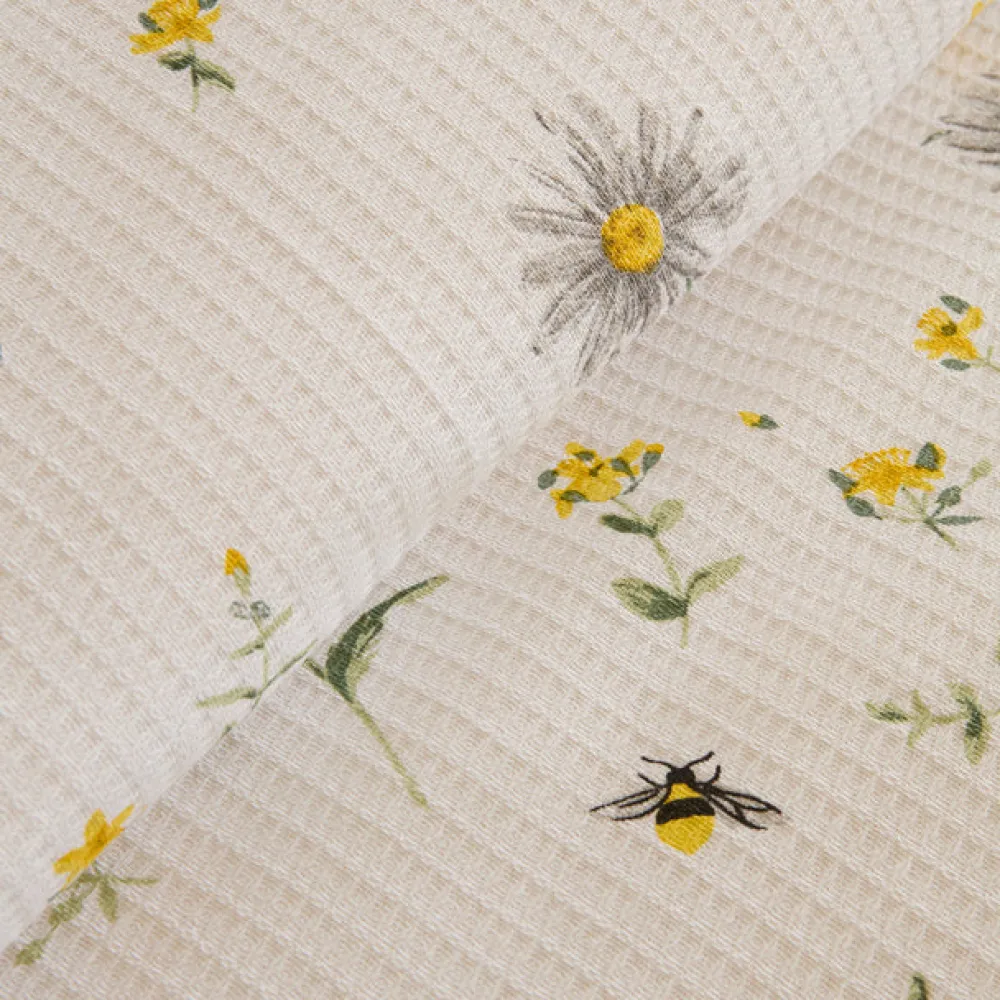 Karaca Emma Piquédecke aus 100 % Baumwolle, 200 × 220 cm, Gelb Clearance
