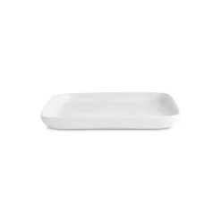 Karaca Epsilon Quadratischer Dessert-/Beilagenteller aus Porzellan, 13 cm, Weiß Weıß01