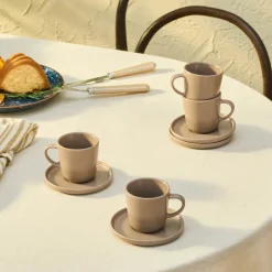Karaca Eric 8-teiliges Espressoglas-Set für 4 Personen Braun01 New