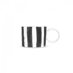 Karaca Erica Streifen Tasse, 370 ml Schwarz01 Discount