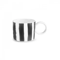 Karaca Erica Streifen Tasse, 370 ml Schwarz01 Discount