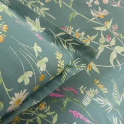 Karaca Evergreen Renforcé Bettwäsche-Set, Einzelbett, Grün Discount