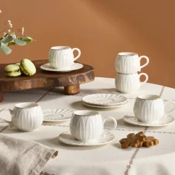 Karaca Eylül Kaffeetasse für 6 Personen 85 Ml Weıß01 Clearance