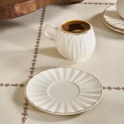 Karaca Eylül Kaffeetasse für 6 Personen 85 Ml Weıß01 Clearance