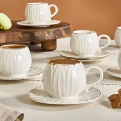 Karaca Eylül Kaffeetasse für 6 Personen 85 Ml Weıß01 Clearance
