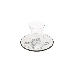 Karaca Face 12-teiliges Türkisches Teeset für 6 Personen, 132 ml, Mehrfarbig Weıß01 Hot