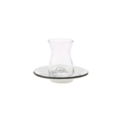 Karaca Face 12-teiliges Türkisches Teeset für 6 Personen, 132 ml, Mehrfarbig Weıß01 Hot