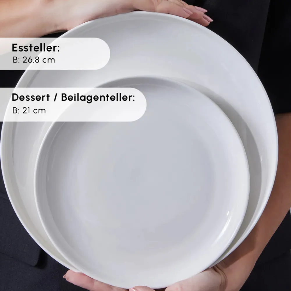 Karaca Favaro für 12 Personen Geschirrset, 56 Teilig, New Generation Bone Weıß01 New